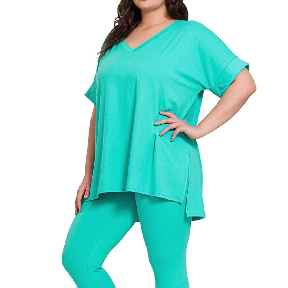 V-Neck Long-Sleeve Loungewear Leggings Set